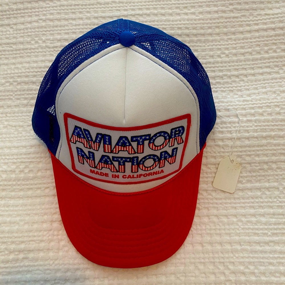 Aviator Nation Blue and Red Trucker Hat